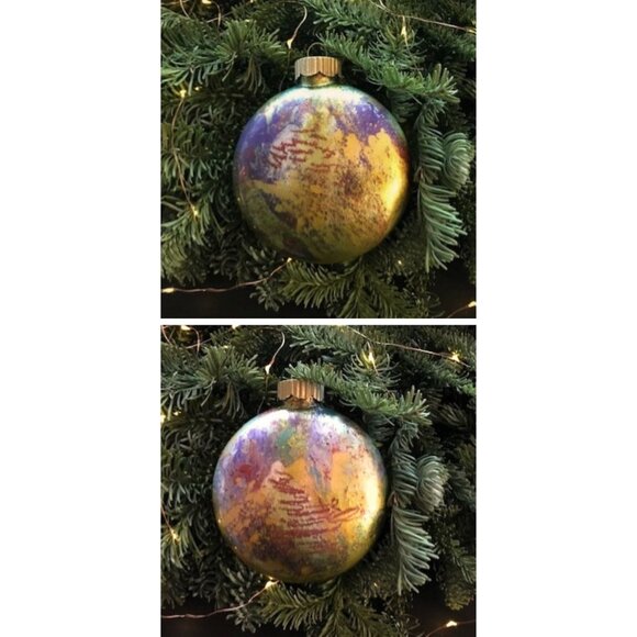 Other - Modern Hand Painted Glass Christmas Ornament